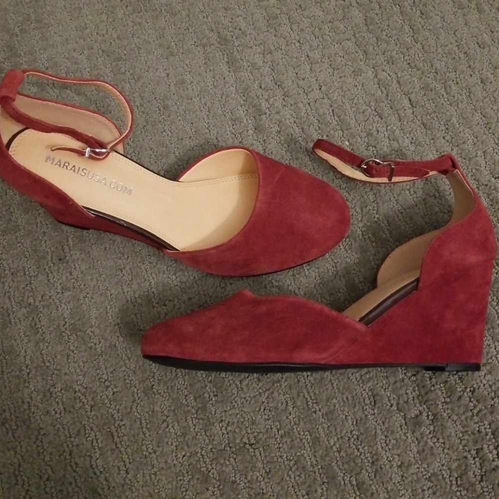 Sold Marais USA Suede Wedge Heels